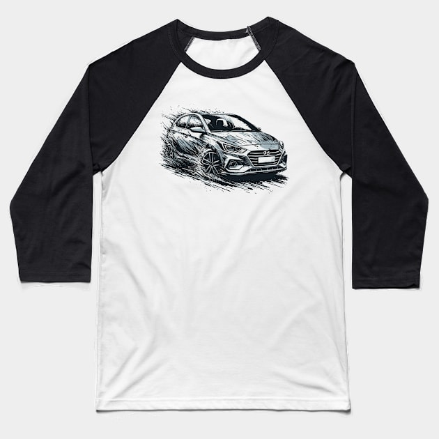 Hyundai Accent Baseball T-Shirt by Vehicles-Art